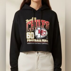 NFL Kansas City Chiefs Black Cropped Hoodie